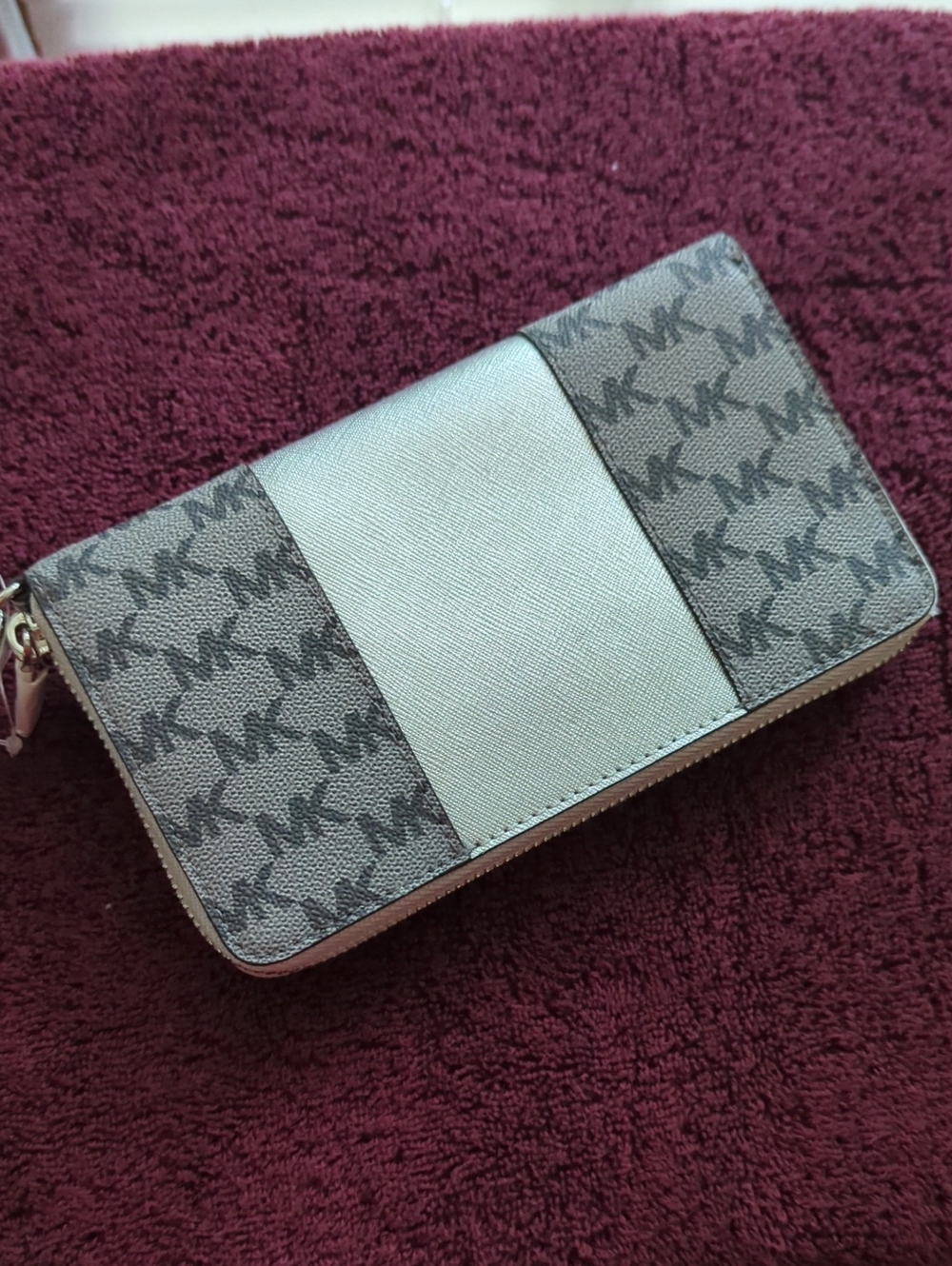 Michael Kors Gray and Silver MK Zip Wristlet New With Tags... - Picture 10 of 12